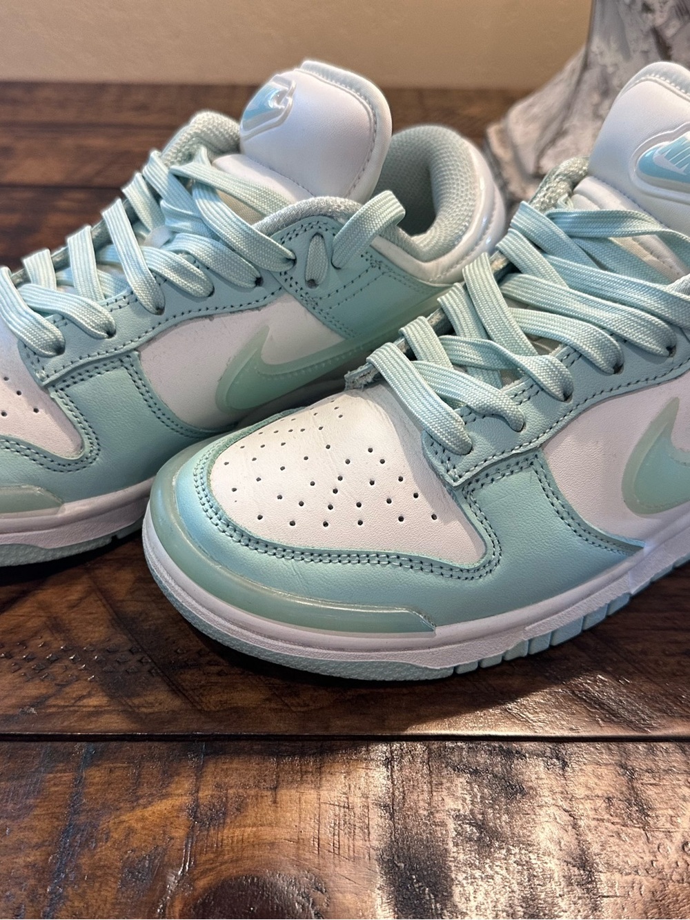 Nike Teal and White High-Top Sneakers - Picture 2 of 4